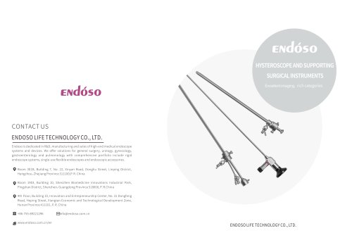 Endoso Hysteroscope and supporting surgical instruments 4KD