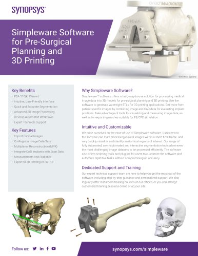 Simpleware Software for Pre-Surgical Planning and 3D Printing