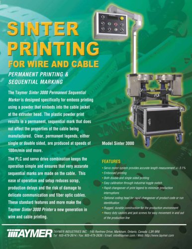 Sinter Printing for wire and cable