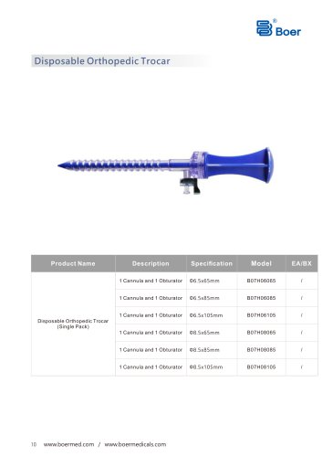 Disposable Orthopedic Trocar