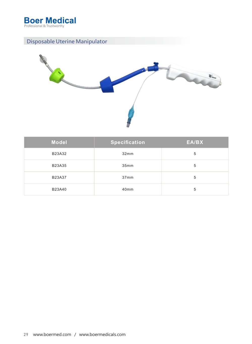Disposable Uterine Manipulator - Hangzhou Boer Medical Instrument