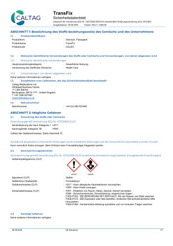 TransFix Sicherheitsdatenblatt