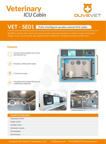 OliveVet Veterinary ICU Cabin VET-SE01
