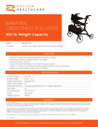 BARIATRIC CRESCENDO ROLLATOR