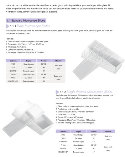 Huida microscope glass slides