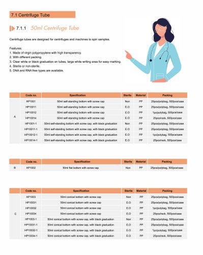 Huida plastic centrifuge tube and accessories