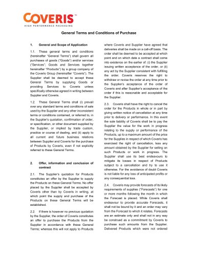 General Terms and Conditions of Purchase