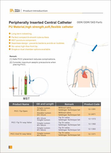 DIALL peripherally inserted central catheter 4Fr-65cm