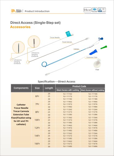 DIALL Single Step drainage catheter 8Fr-30cm,10Fr-30cm,12Fr-30cm