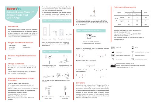 Rapid infectious disease test SaberVet AIV H7 Ag