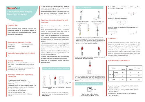 Rapid infectious disease test Sabervet CHW Ag