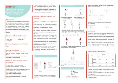 Rapid infectious disease test Sabervet EHR/ANA/BG/BC Ab