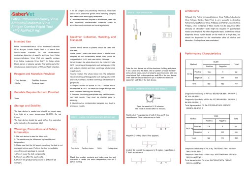 Sabervet Feline Immunodeficiency Virus Antibody/Leukemia Virus Antigen Combo Rapid Test