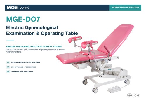 MGE-DO7 ELECTRIC GYNECOLOGICAL EXAMINATION & OPERATING TABLE