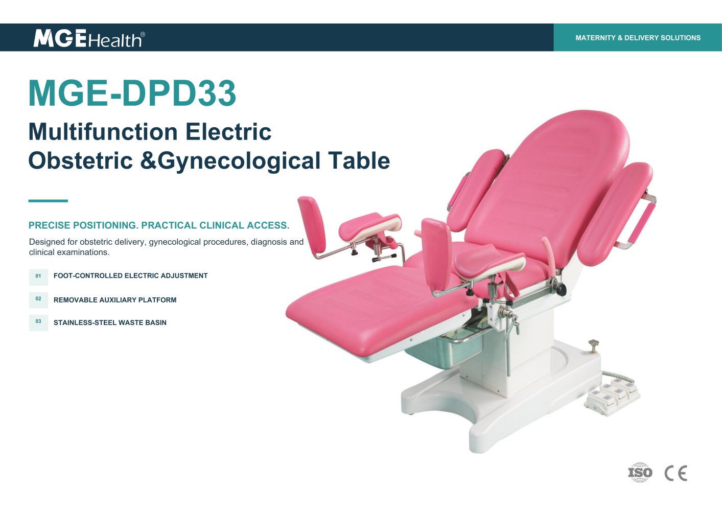 MGE-DPD33 Multifunction Electric Obstetric Gynecological Table - Medige International Industries