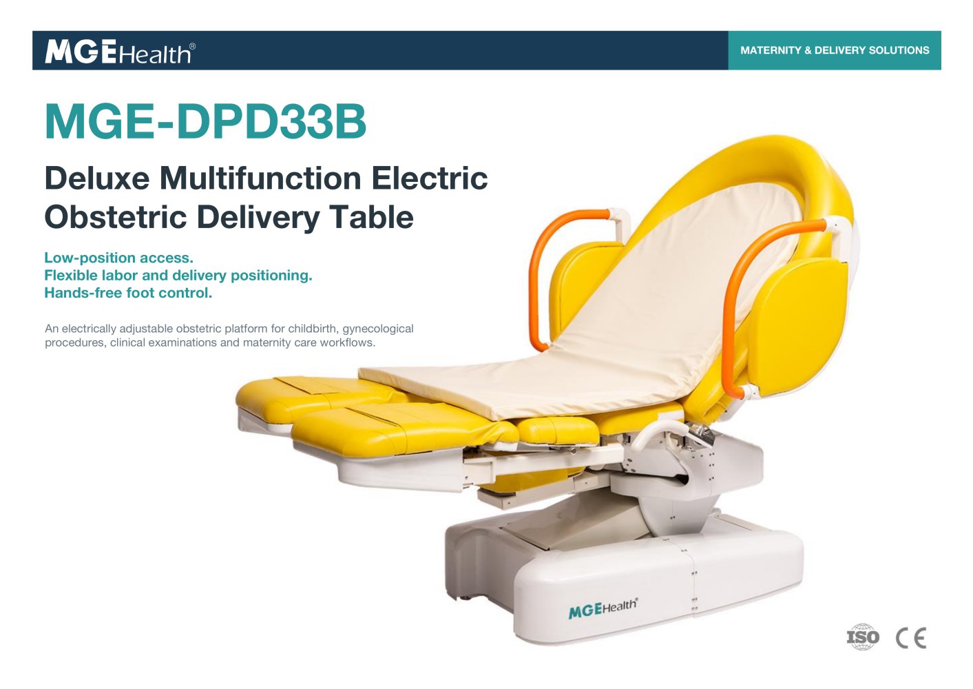MGE-DPD33B Deluxe Multifunction Electric Obstetric Delivery Table - Medige International Industries