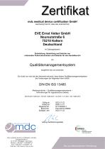 Zertifikat ISO 13485 - 1