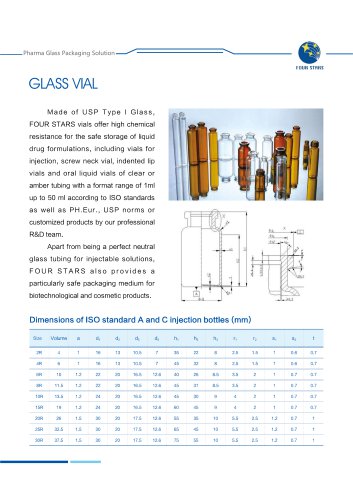 FOUR STARS   GLASS VIAL