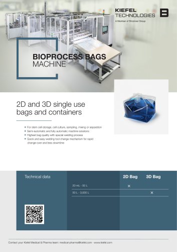 2D and 3D single use  bags and containers