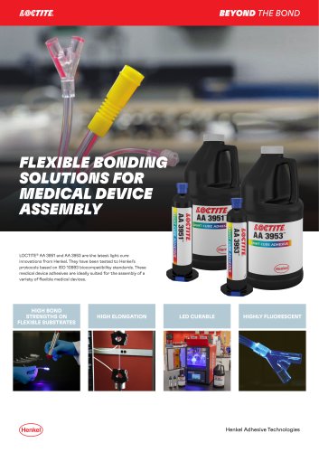 FLEXIBLE BONDING SOLUTIONS FOR MEDICAL DEVICE ASSEMBLY