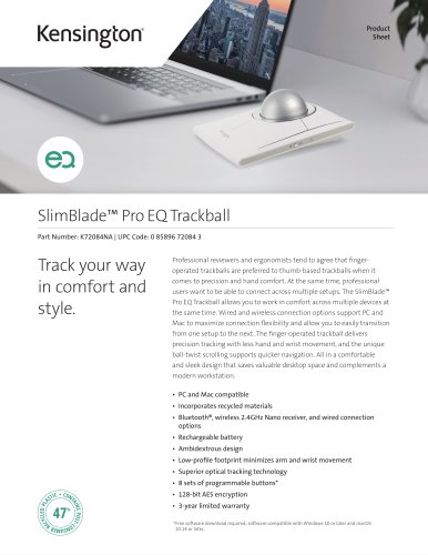 SlimBlade™ Pro EQ Trackball