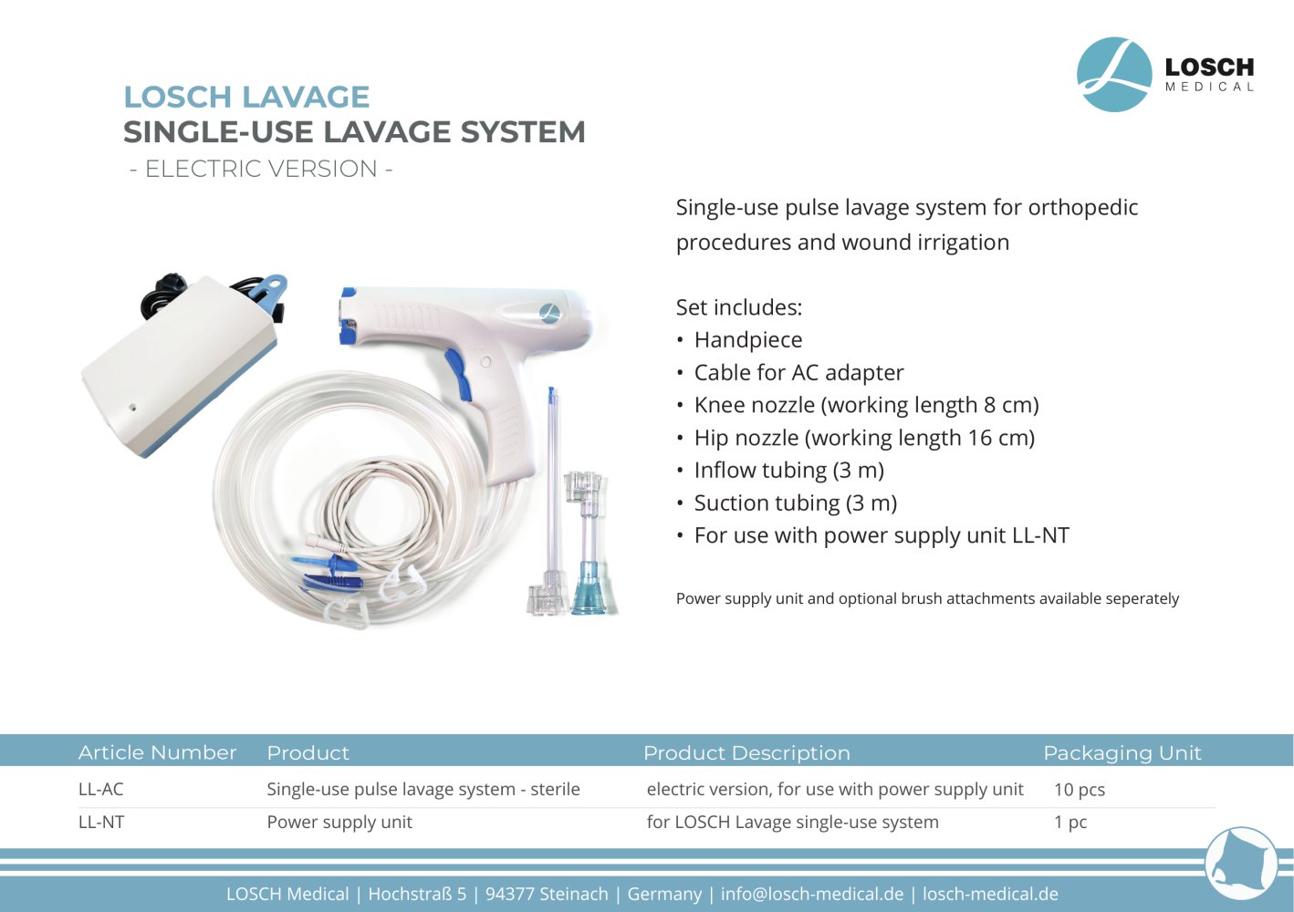 LOSCH Lavage Electric Version Brochure - Losch Medical GmbH