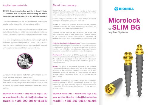 Microlock & SLIM BG