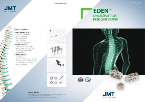 EDEN&trade; Spinal PLIF/ACIF PEEK Cage System