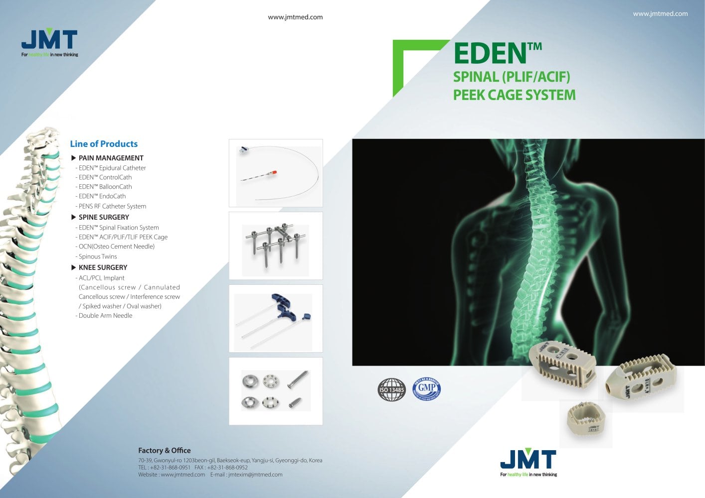 EDEN&trade; Spinal PLIF/ACIF PEEK Cage System  - JMTmed