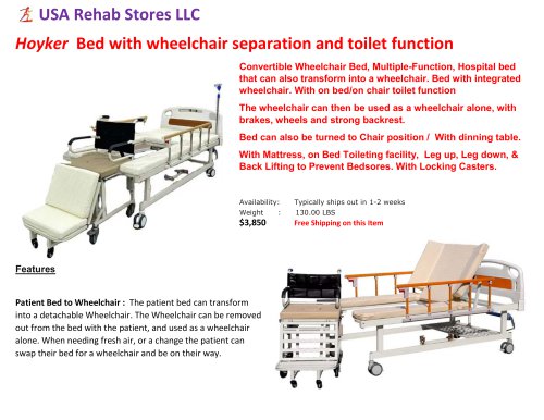 Convertible Wheelchair Bed
