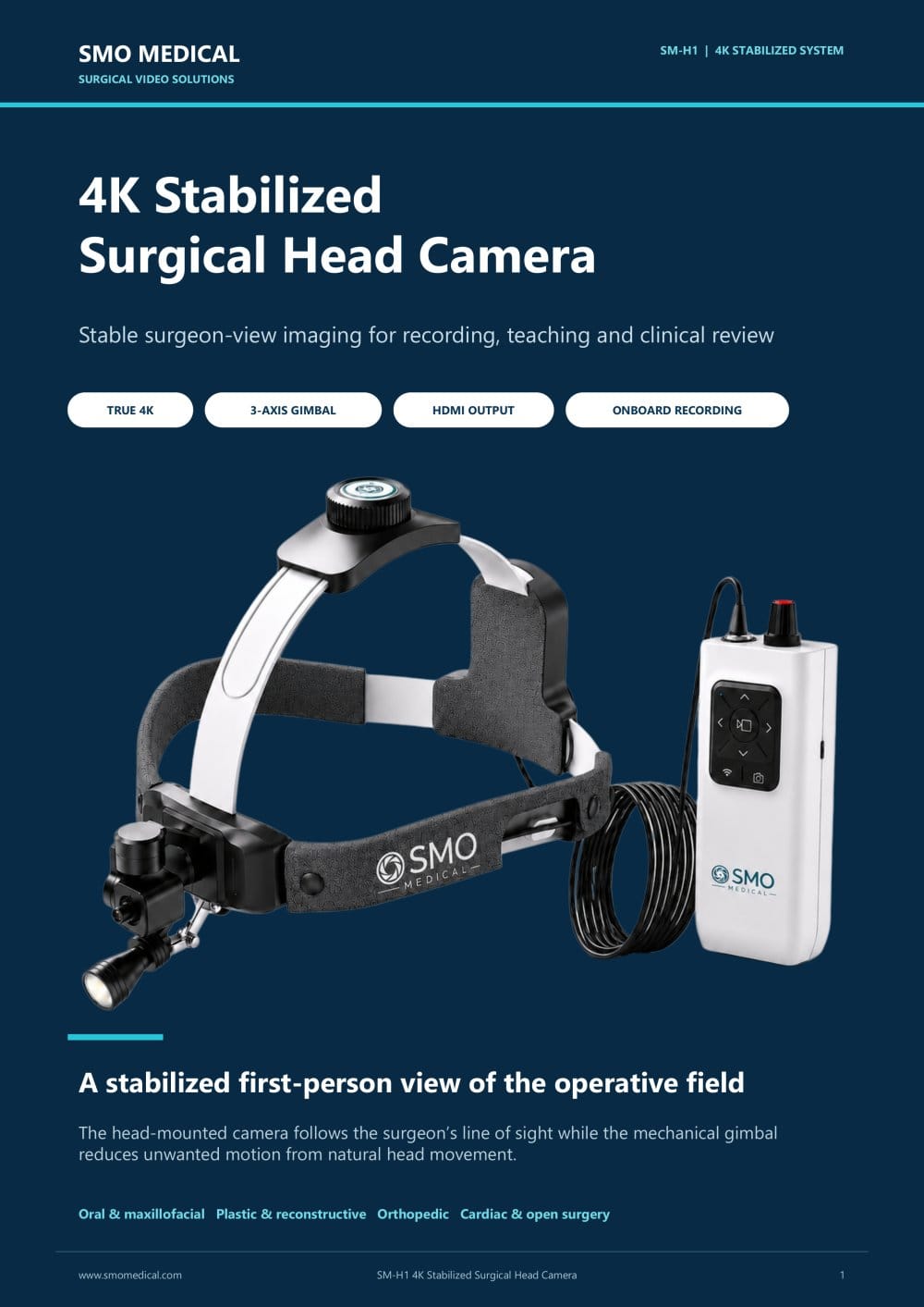 SM-H1 4K Stabilized Surgical Head Camera &ndash; Product Brochure - Shenzhen Shenmo Medical Technology Co., Ltd.