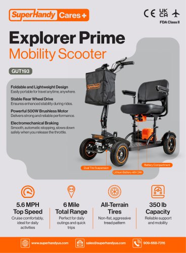 Explorer Prime Mobility Scooters SuperHandyCare