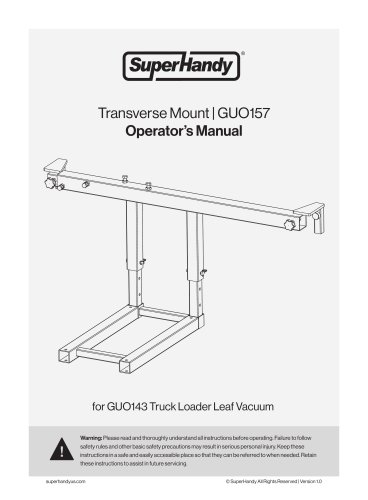 Superhandy Transverse Mount for Truck Loader Leaf Vacuum GUO143