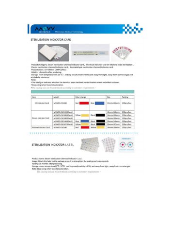 STERILIZATION INDICATOR CARD