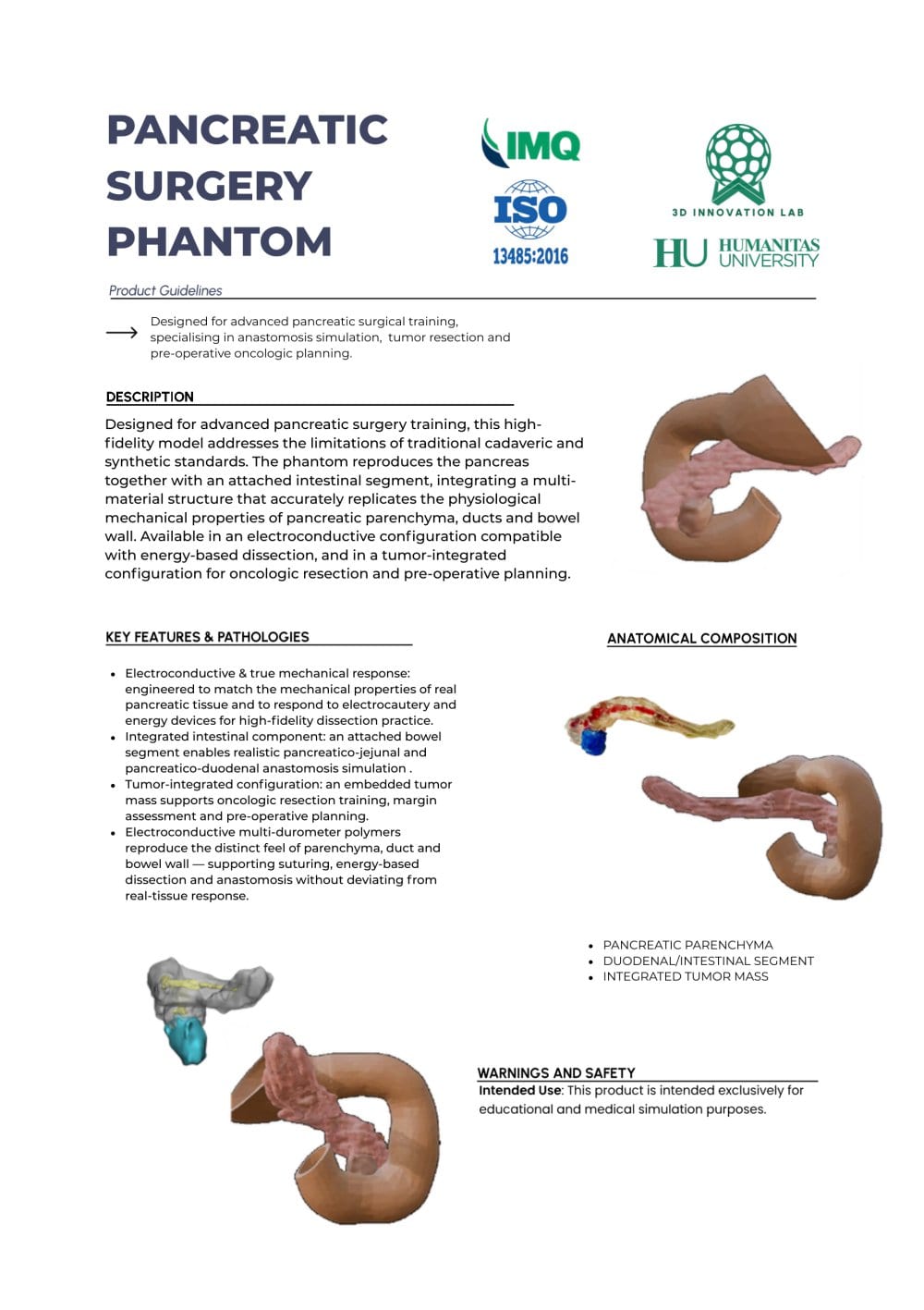 PANCREATIC SURGERY PHANTOM DATA-SHEET - 3D Innovation Lab