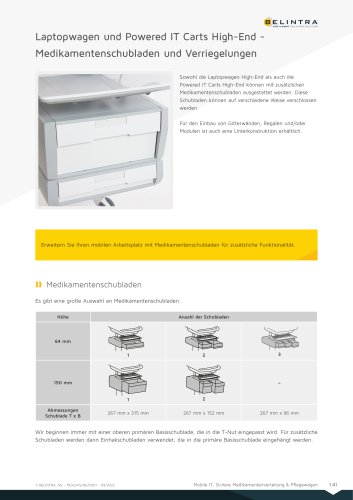 Laptopwagen und Powered IT Carts High-End - Medikamentenschubladen und Verriegelungen