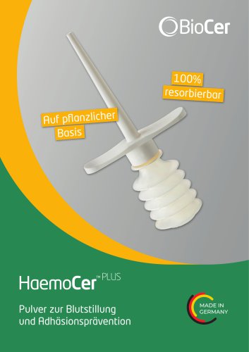 HaemoCer PLUS - Pulver zur Blutstillung und Adhäsionsprävention