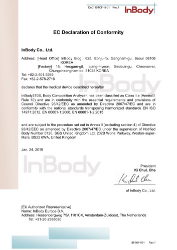 InBody 370S EC Declaration of Conformity