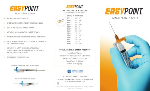 EasyPoint® retractable needle