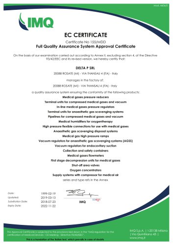 CE certification for Delta P