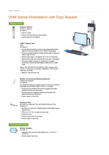 VHM Series Workstation with Ergo Bracket