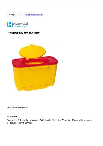 Halibox®S Waste Box