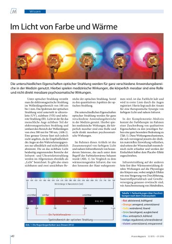 Im Licht von Farbe und W&auml;rme