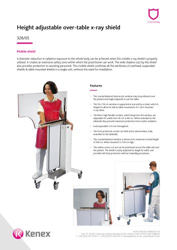 326/05 Over-table lead shield, height adjustable