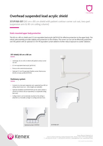 Overhead suspended lead acrylic shield