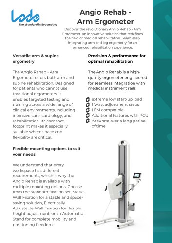 Angio Rehab - with electrical adjustable wall fixation