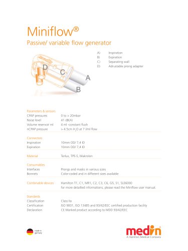 Technical Specifications Miniflow