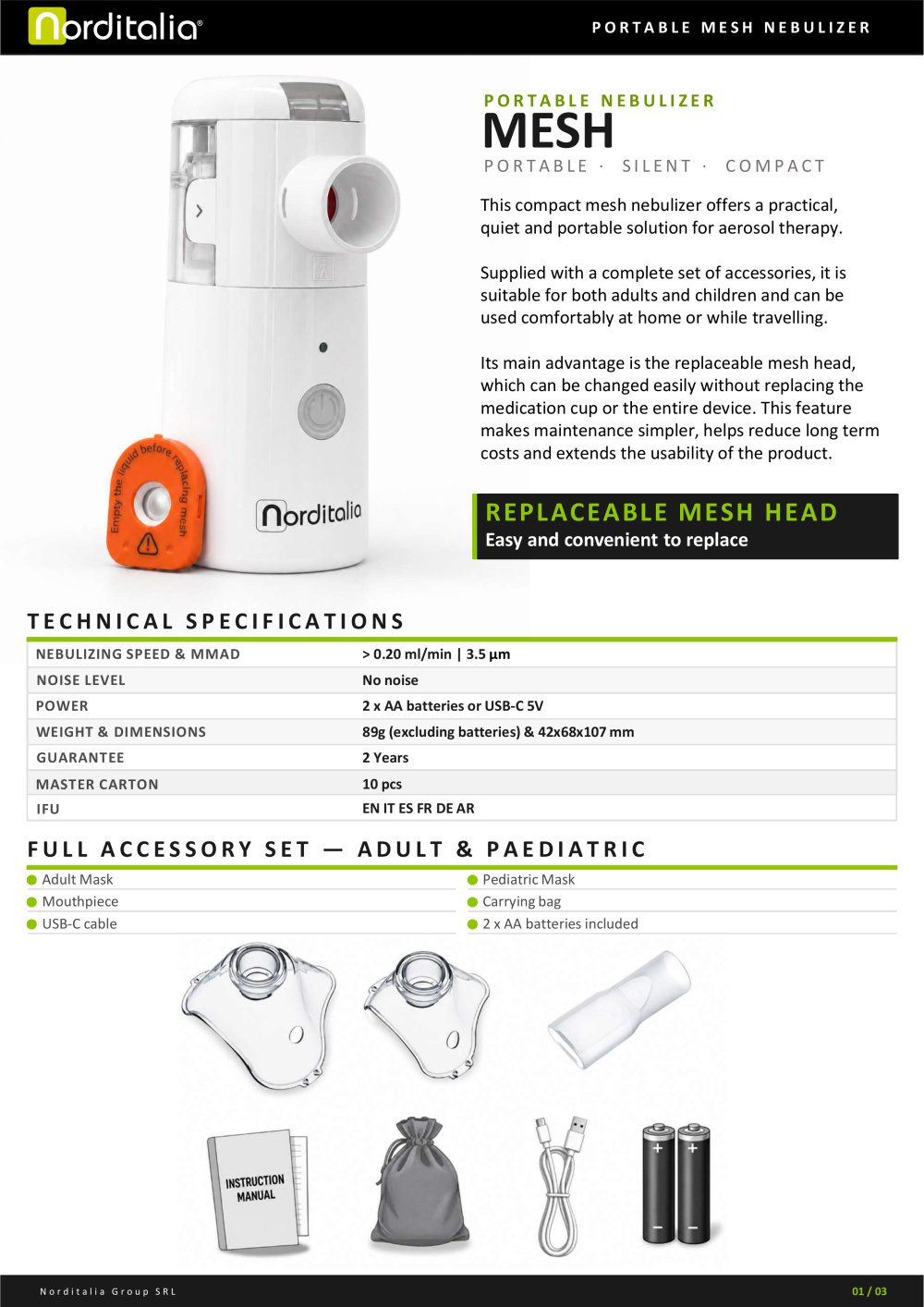 PORTABLE NEBULIZER MESH - Norditalia