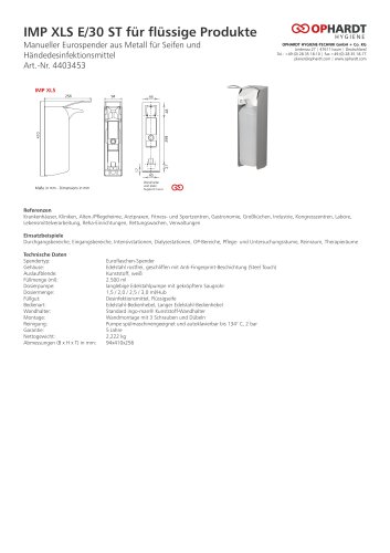 IMP XLS E/30 ST für flüssige Produkte