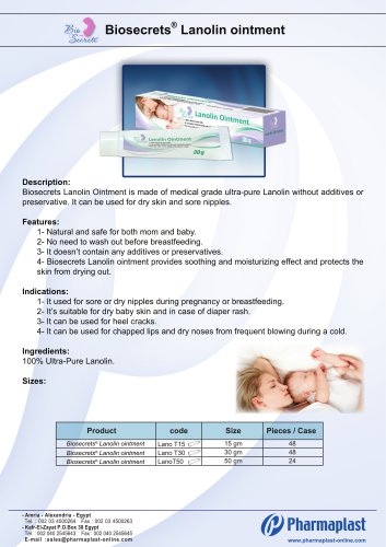 Biosecrets Lanolin Ointment brochure